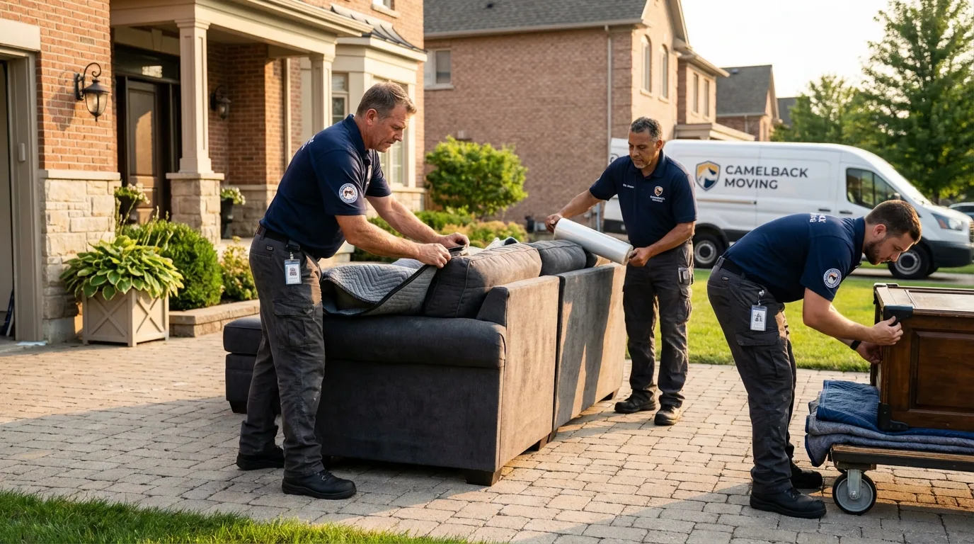 Large estate moving crew wrapping furniture in Lookout Mountain, GA