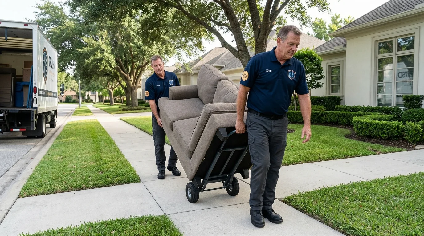 Local residential moving crew loading furniture in Lookout Mountain, GA